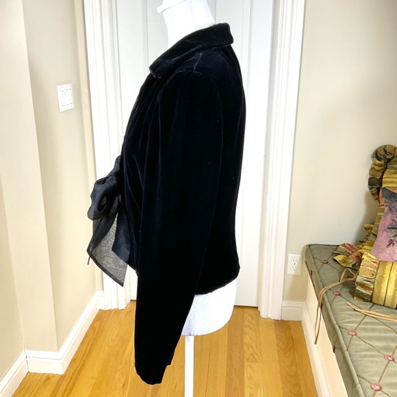 Sara Campbell Velvet Jacket Black Bow Front (8) - Picture 2 of 7